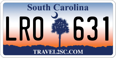 SC license plate LRO631