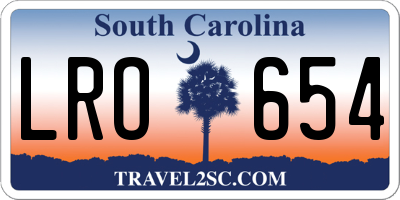 SC license plate LRO654