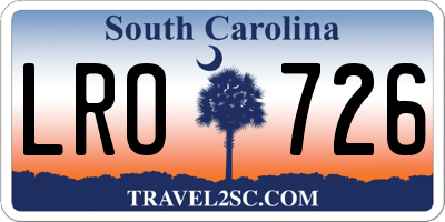 SC license plate LRO726