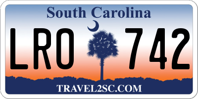 SC license plate LRO742