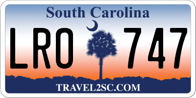 SC license plate LRO747