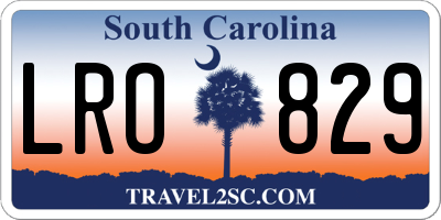 SC license plate LRO829