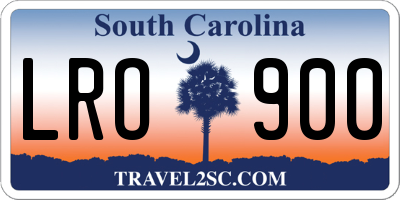 SC license plate LRO900