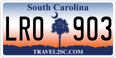 SC license plate LRO903