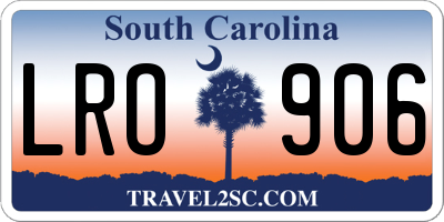 SC license plate LRO906