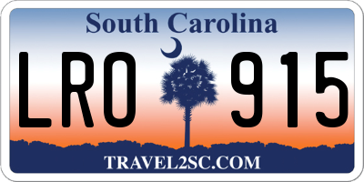 SC license plate LRO915