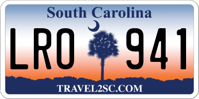 SC license plate LRO941