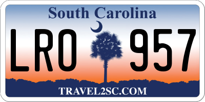SC license plate LRO957