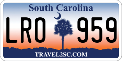 SC license plate LRO959
