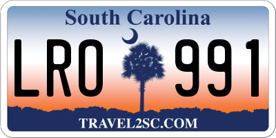 SC license plate LRO991