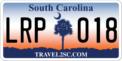 SC license plate LRP018