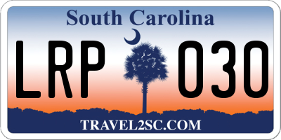 SC license plate LRP030