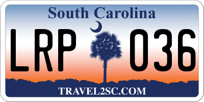 SC license plate LRP036