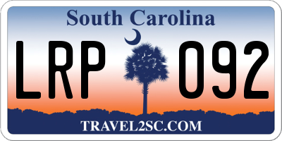 SC license plate LRP092