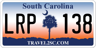 SC license plate LRP138