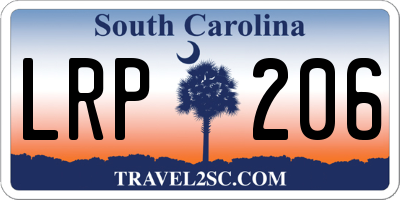 SC license plate LRP206