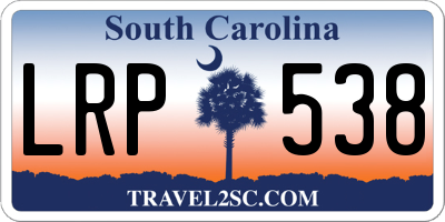 SC license plate LRP538