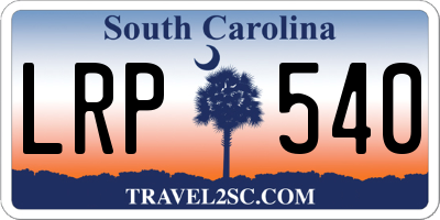 SC license plate LRP540