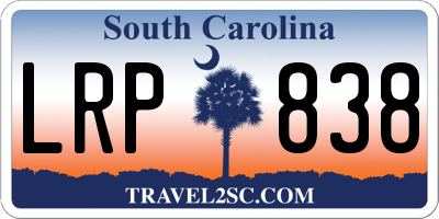 SC license plate LRP838