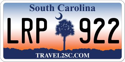 SC license plate LRP922