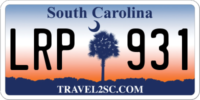 SC license plate LRP931