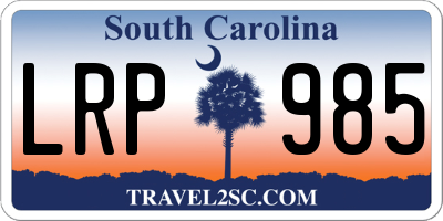 SC license plate LRP985