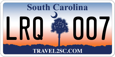 SC license plate LRQ007