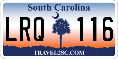 SC license plate LRQ116