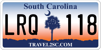SC license plate LRQ118