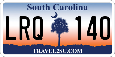 SC license plate LRQ140