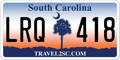SC license plate LRQ418