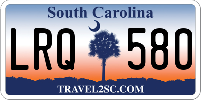 SC license plate LRQ580