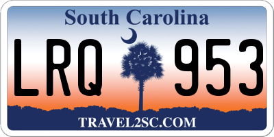 SC license plate LRQ953