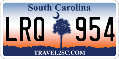 SC license plate LRQ954