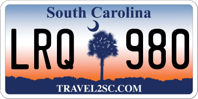 SC license plate LRQ980