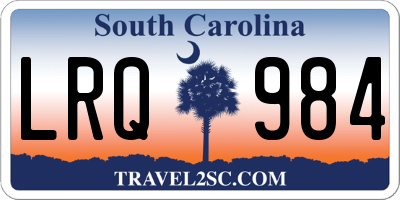 SC license plate LRQ984