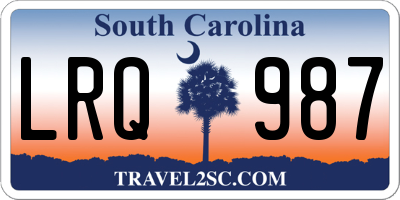 SC license plate LRQ987