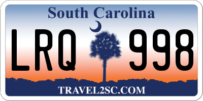 SC license plate LRQ998