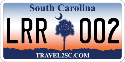 SC license plate LRR002