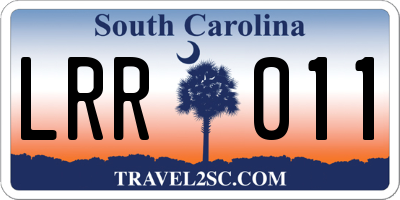 SC license plate LRR011