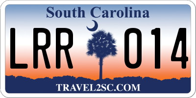 SC license plate LRR014