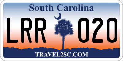 SC license plate LRR020