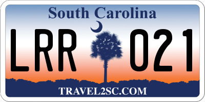 SC license plate LRR021