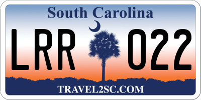 SC license plate LRR022