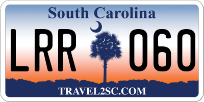 SC license plate LRR060