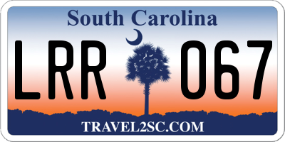 SC license plate LRR067