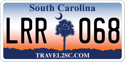 SC license plate LRR068