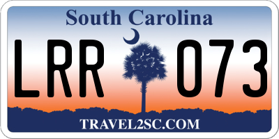 SC license plate LRR073
