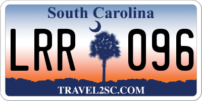SC license plate LRR096