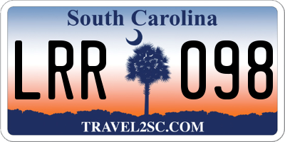 SC license plate LRR098